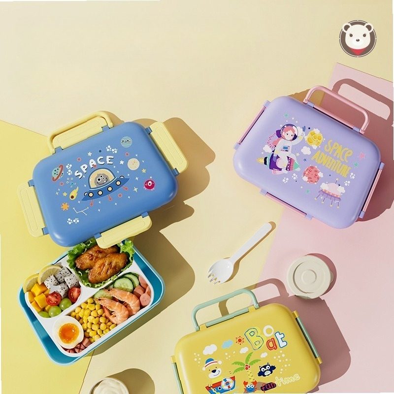 Meal Prep Lunch Boxes - BPA-freie, lebensmittelechte, mikrowellengeeignete Lunchbox mit Besteck,