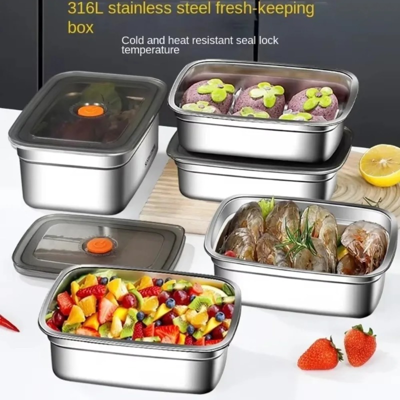 Meal Prep Lunch Boxes - Auslaufsichere Bento-Lunchbox aus Edelstahl, tragbare Lunchbox