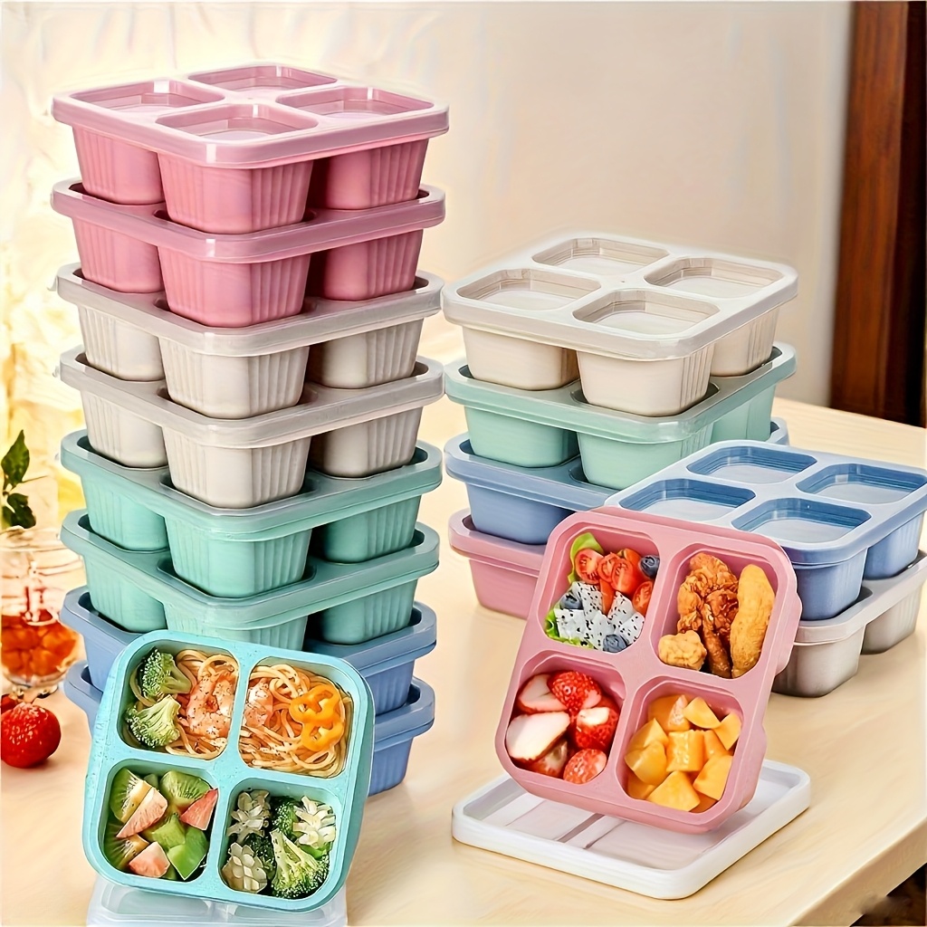 Meal Preparation - SGIAWETA-2-teiliges Set Lunchboxen mit Deckel, 4-Fach-Lebensmittelaufbewahrungsbox