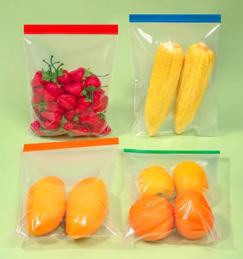 Meal Prep Ziplock - Farbige Transparente PE-Reißverschluss-Aufbewahrungsbeutel - Wiederverwendbare Lebensmittelbeutel