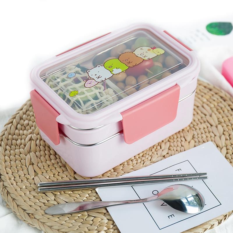 Meal Prep Lunch Boxes - Mit zufälligem Muster Cartoon Lunchbox Edelstahl