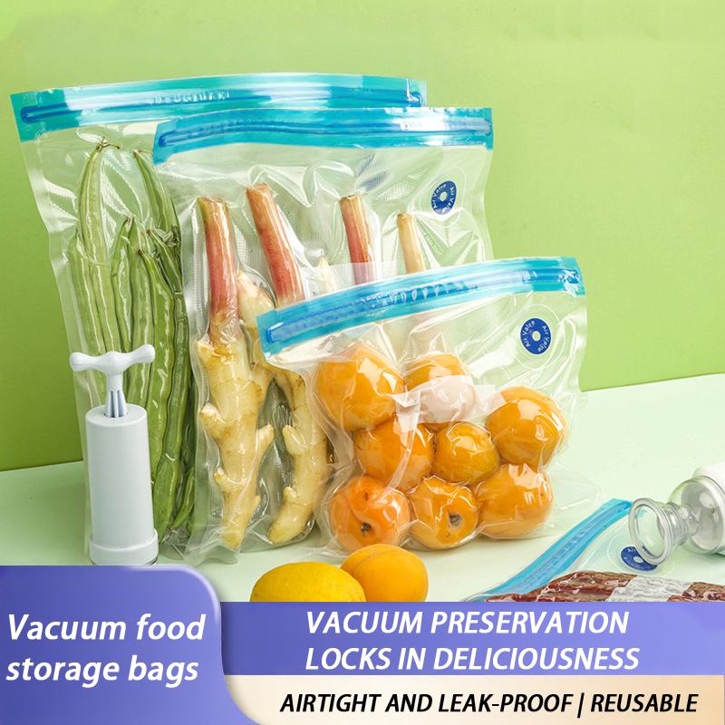 Meal Prep Ziplock - Wiederverwendbare Vakuumierbeutel mit Ziplock-Verschluss, BPA-freie Lebensmittel-Aufbewahrungsbeutel