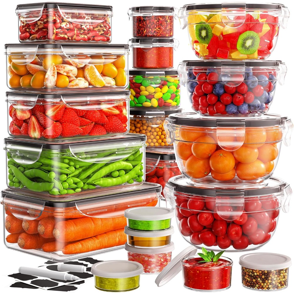 Meal Prep Ideas - 40-teiliges Set Lebensmittelbehälter, auslaufsicher, wiederverwendbar, mikrowellen-