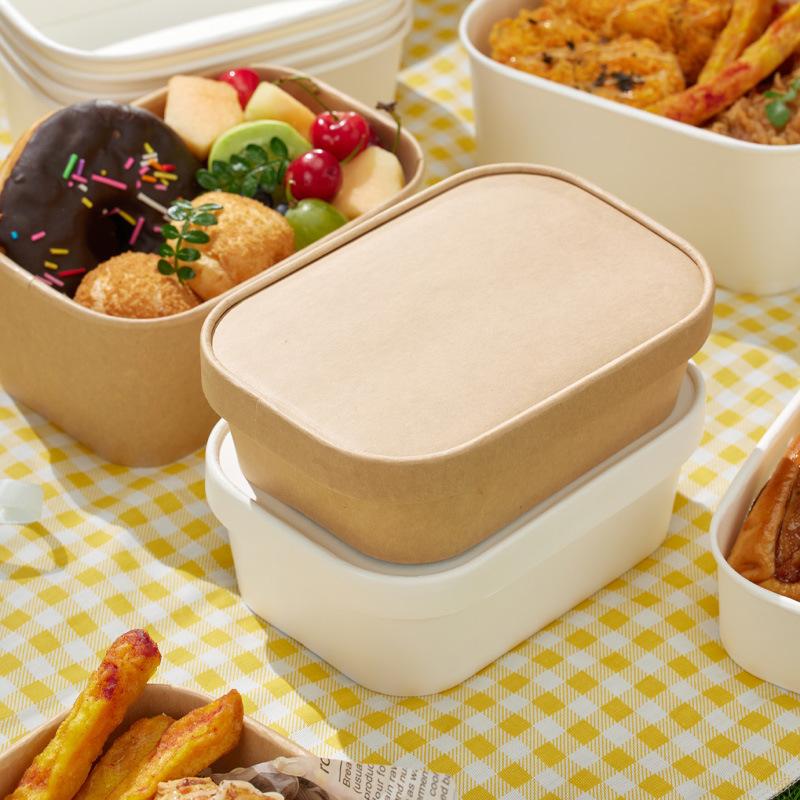 Meal Prep Gym - 10 Stück Quadratische Einweg-Lunchboxen aus Kraftpapier