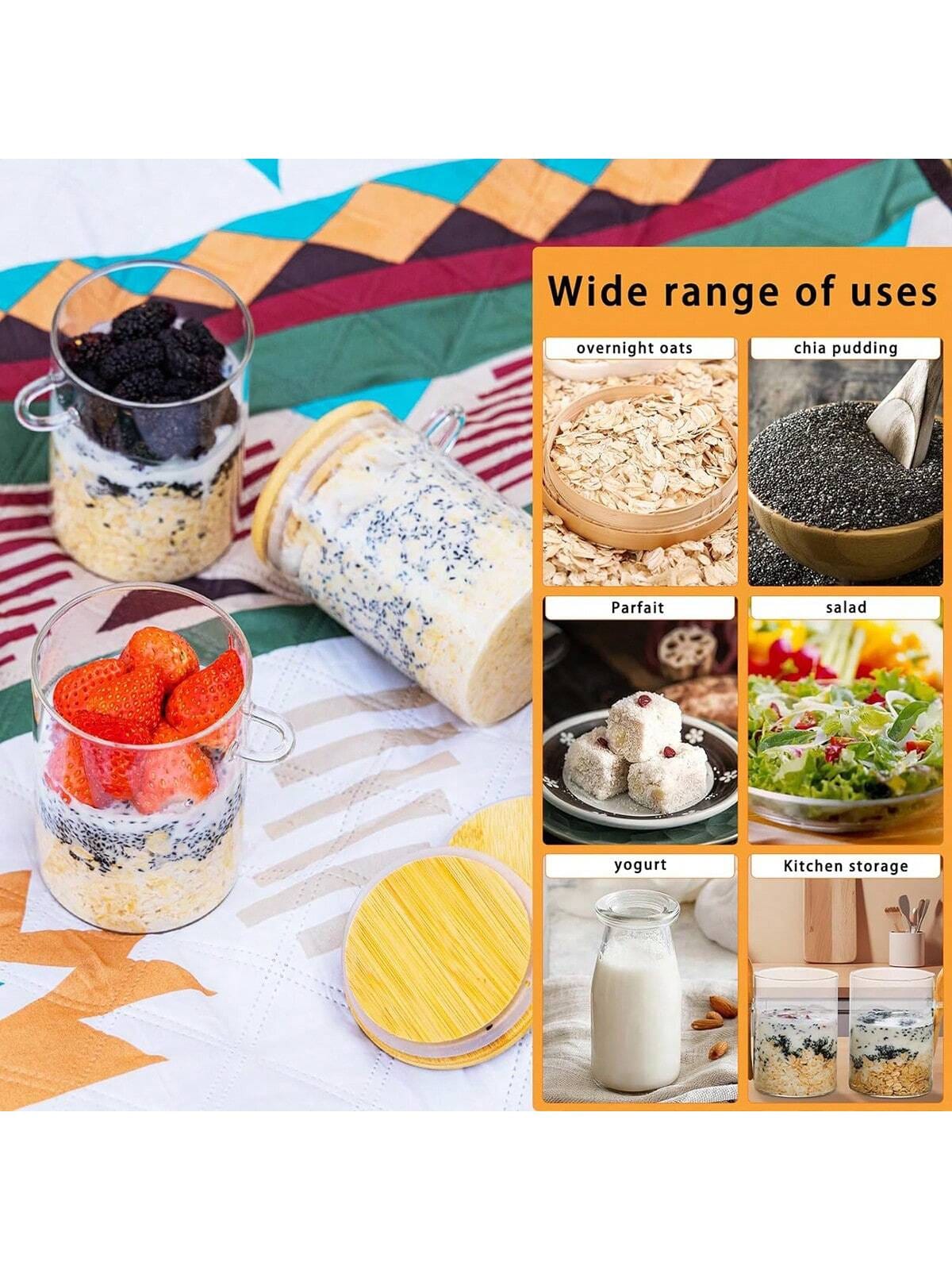 4er-Pack Overnight-Oats-Gläser – Meal Prep Yogurt Parfait Bewertung und Preis
