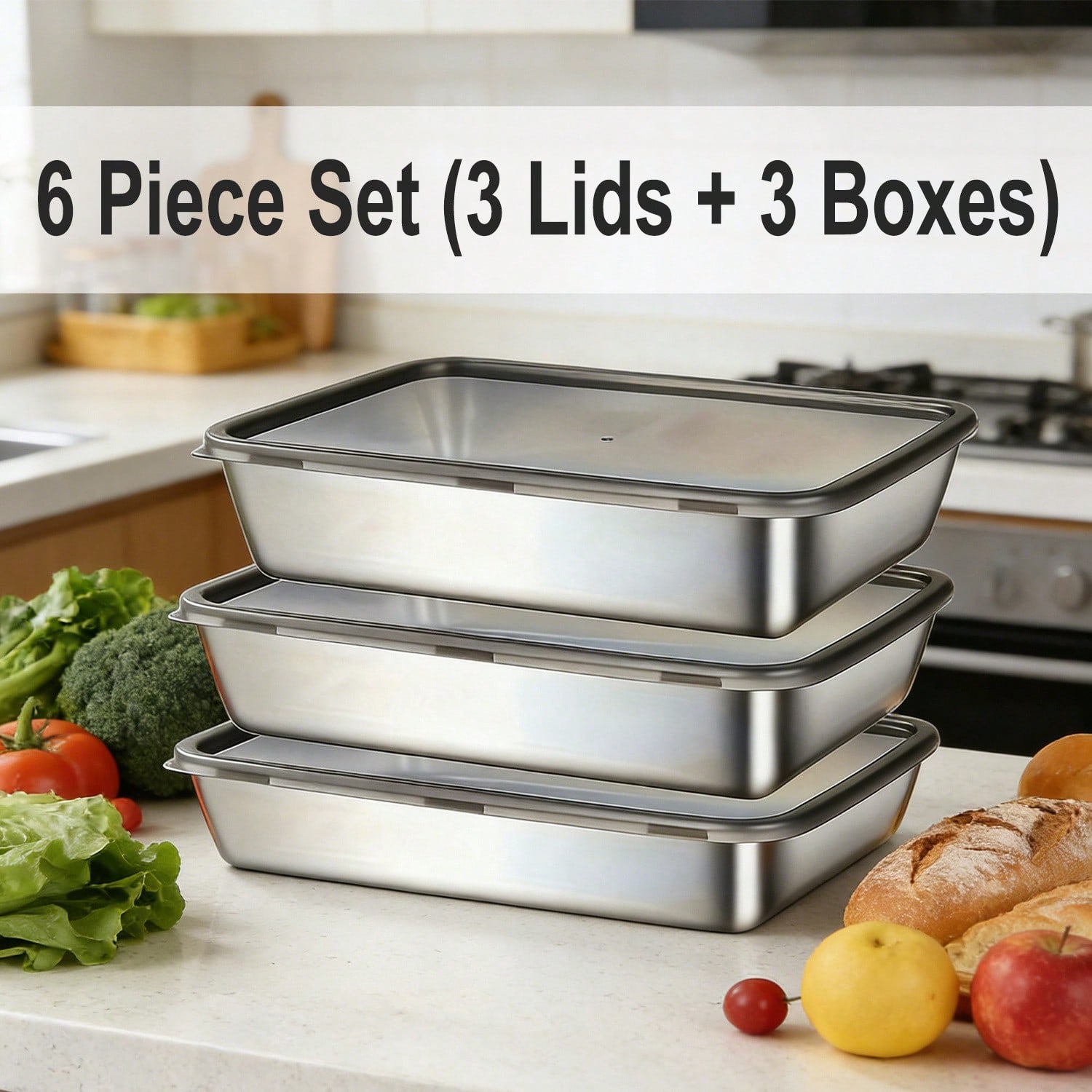 6-teiliges Set (3 Behälter + 3 – Meal Prep Box Bewertung und Preis