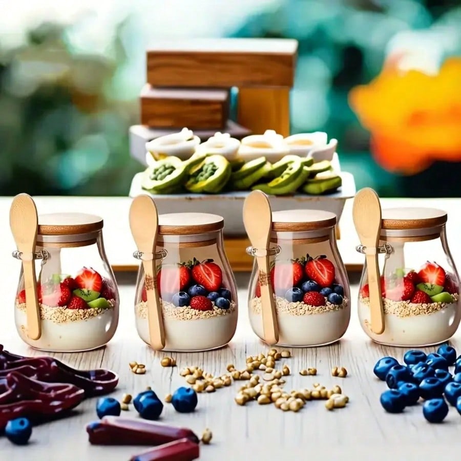 4er-Pack Overnight-Oats-Behält – Meal Prep Yogurt Parfait Bewertung und Preis