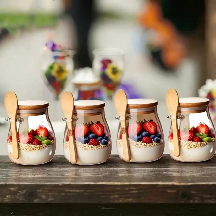 4er-Pack Overnight-Oats-Behält – Meal Prep Yogurt Parfait Bewertung und Preis