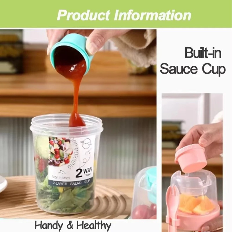 Tragbare Salat Tasse Doppel Ha – Meal Preparation Bewertung und Preis
