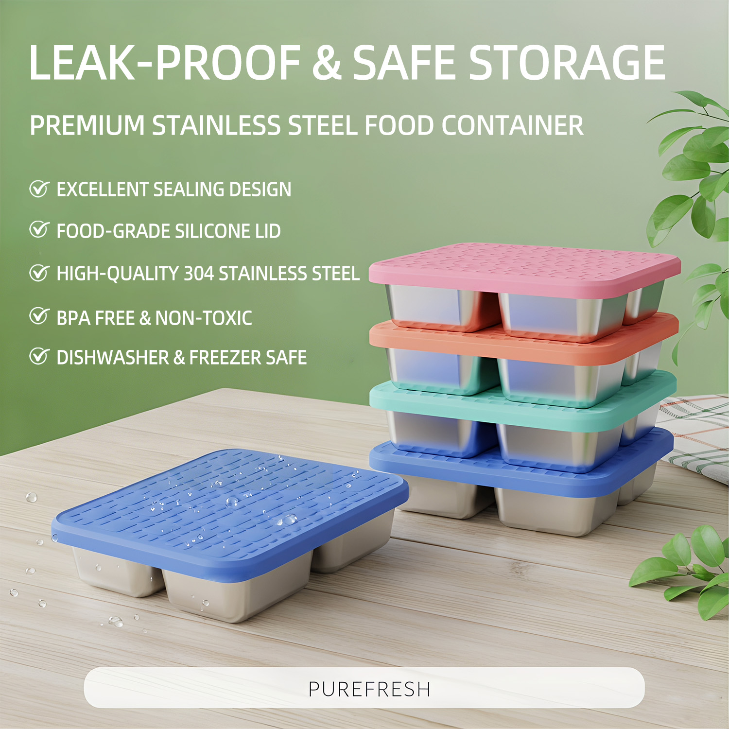 304 Edelstahl-Lunchbox mit 4 F – Meal Prep Box Bewertung und Preis