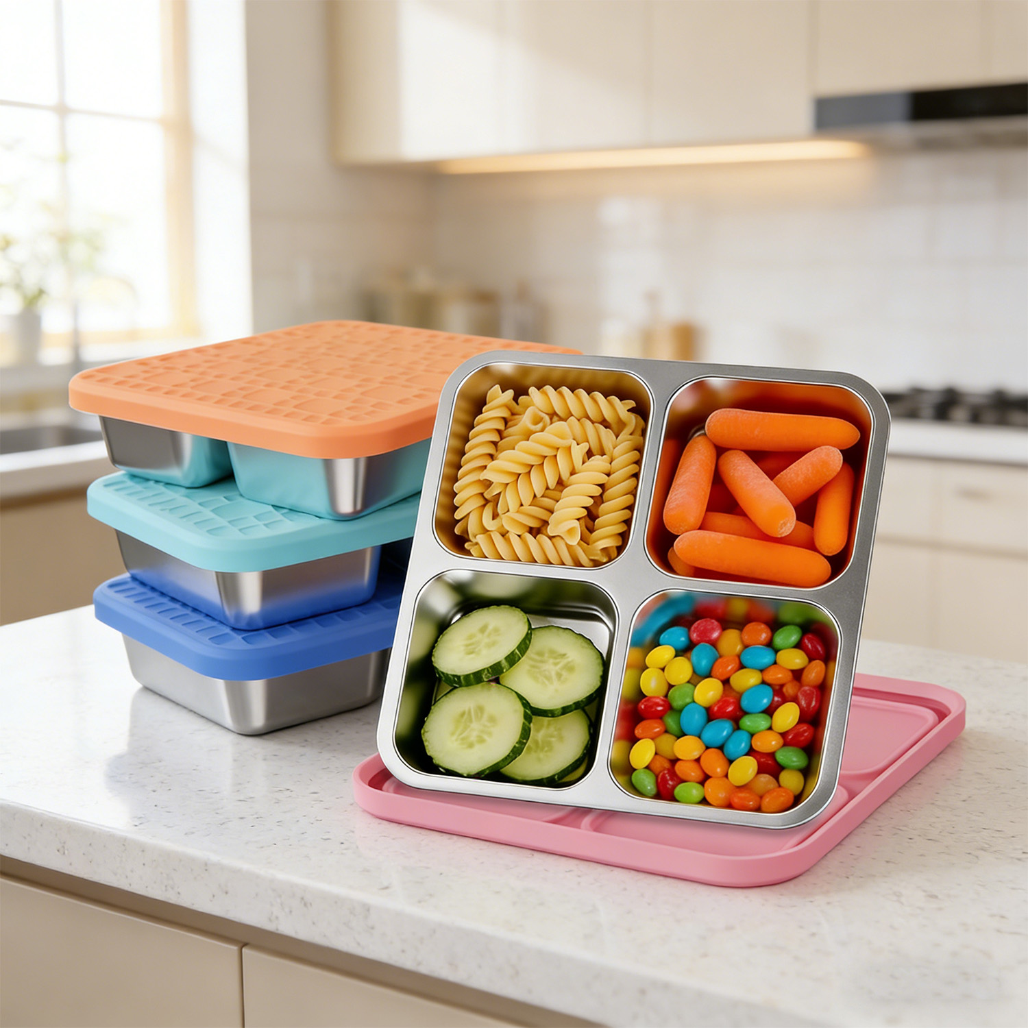 304 Edelstahl-Lunchbox mit 4 F – Meal Prep Box Bewertung und Preis